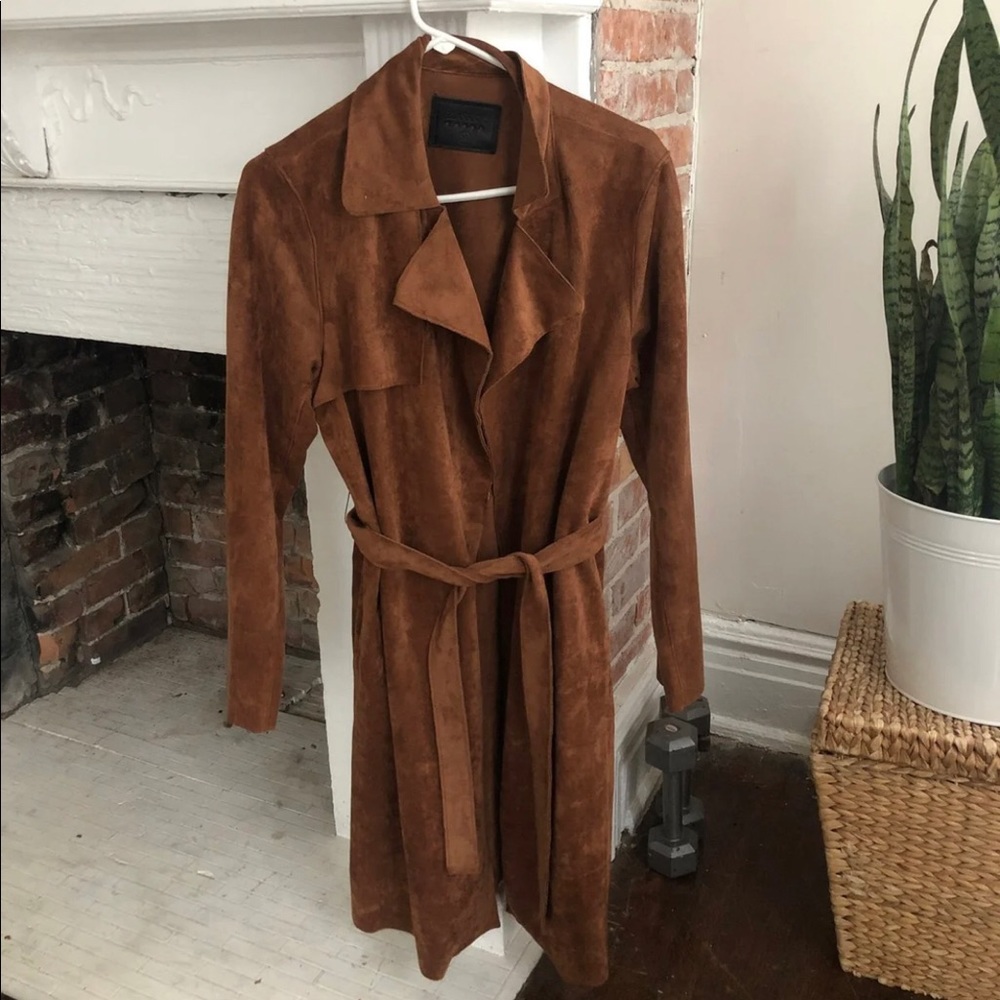 BlankNYC faux suede trench coat